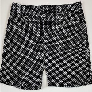 Jasmine & Juliana Black White Geometric Print Stretch Pull on Shorts Wms Size 8